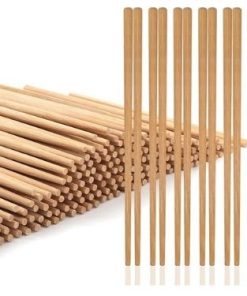 Bamboo Chopsticks, 100 Pairs, 9.5 Inches, Reusable, Lightweight